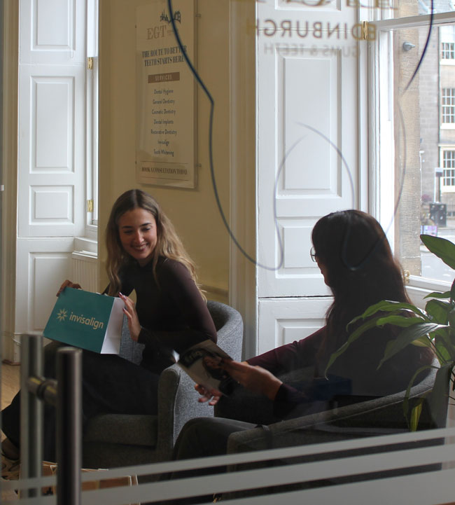 patients laughing waiting to be seen
